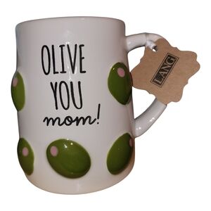 Lang Ceramic Mug Olive You Mom Hand Painted Pink Interior Gift